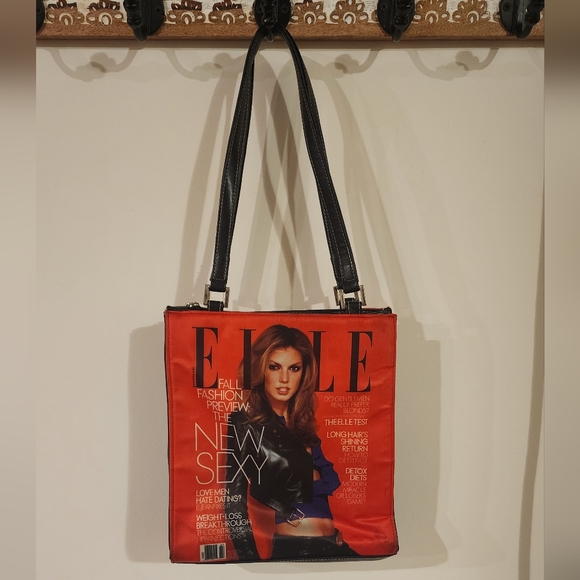 Y2k ELLE Magazine Print Purse Shoulder Bag 2003 - Picture 1 of 12